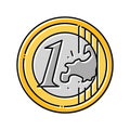 euro coin color icon vector illustration Royalty Free Stock Photo