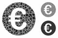 Euro coin Composition Icon of Rugged Pieces
