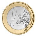 Euro coin with exclamation mark Royalty Free Stock Photo