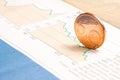 Euro coin on financial chart Royalty Free Stock Photo