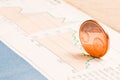 Euro coin on financial chart Royalty Free Stock Photo