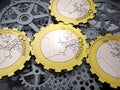 Euro coin gears Royalty Free Stock Photo