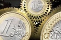 Euro coin gears Royalty Free Stock Photo
