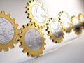 Euro coin gears Royalty Free Stock Photo
