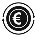 Euro coin icon simple vector. Money stack