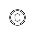 Euro coin money outline icon Royalty Free Stock Photo