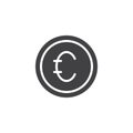 Euro coin money vector icon Royalty Free Stock Photo