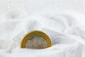 Euro coin in sand. Royalty Free Stock Photo