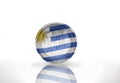 euro coin with uruguayan flag on the white