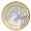 Euro coin with word Royalty Free Stock Photo