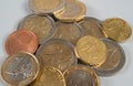 Euro coins all sizes Royalty Free Stock Photo