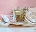 Euro coins and banknotes Royalty Free Stock Photo