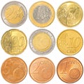 Euro coins collection Royalty Free Stock Photo