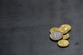 Euro Coins Currency Money Studentlife Broke Cent Black Desk