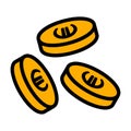 Euro Coins falling Icon. Eps10 Vector