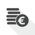 Euro coins flat icon Royalty Free Stock Photo