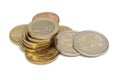 Euro coins (isolated) Royalty Free Stock Photo