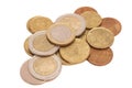 Euro coins isolated Royalty Free Stock Photo