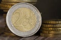 Euro coins macro Royalty Free Stock Photo