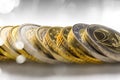 Euro coins macro