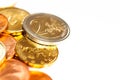 Euro coins macro Royalty Free Stock Photo