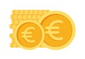 Euro Coins Money Currency Icon Clipart for Business and Finance in Animated Elements Vector Illustration