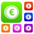 Euro coins set collection Royalty Free Stock Photo