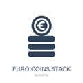 euro coins stack icon in trendy design style. euro coins stack icon isolated on white background. euro coins stack vector icon Royalty Free Stock Photo