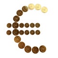 Euro coins symbol Royalty Free Stock Photo