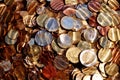Euro coins under water Royalty Free Stock Photo