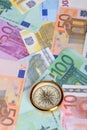 Euro and compass Royalty Free Stock Photo