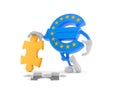 Euro currency character with jigsaw puzzle Royalty Free Stock Photo