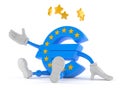 Euro currency character with stars around head