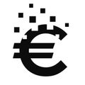 Euro currency crash icon, eurozone inflation sign