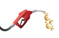 Euro currency gas pump illustration design