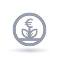 Euro currency growth concept icon
