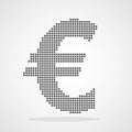 Euro currency icon in Pixel art design. Vector illustration