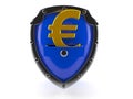 Euro currency inside shield
