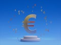Euro Currency Podium Platform Abstract Minimal Showcase 3D Illustration