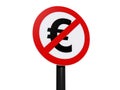 Euro currency prohibited sign