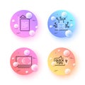 Euro currency, Puzzle options and Clipboard minimal line icons. For web application, printing. Vector