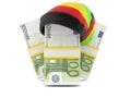 Euro currency with rasta hat Royalty Free Stock Photo