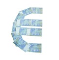 Euro currency sign symbol made of banknotes Royalty Free Stock Photo