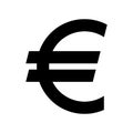 Euro currency symbol. Black silhouette euro sign. Royalty Free Stock Photo