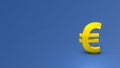 Euro currency symbol. Economic and financial symbols. with text space. Golden profit and wealth symbol. 3D rendering. cool blue