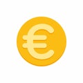 Euro currency symbol on gold coin Royalty Free Stock Photo