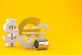 Euro currency symbol with golden paint Royalty Free Stock Photo