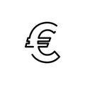 Euro currency symbol icon. Royalty Free Stock Photo