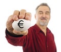 Euro currency symbol on white nest egg Royalty Free Stock Photo