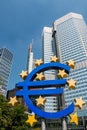 Euro currency symbol Ã¢âÂ¬ - statue in Frankfurt am Main Germany Royalty Free Stock Photo